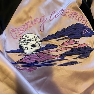 Opening ceremony satin bomber jacket